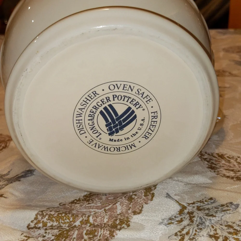 Pitcher Longaberger Woven Traditions BLUE 64 Oz 2 QT  7.25” USA Pottery Large